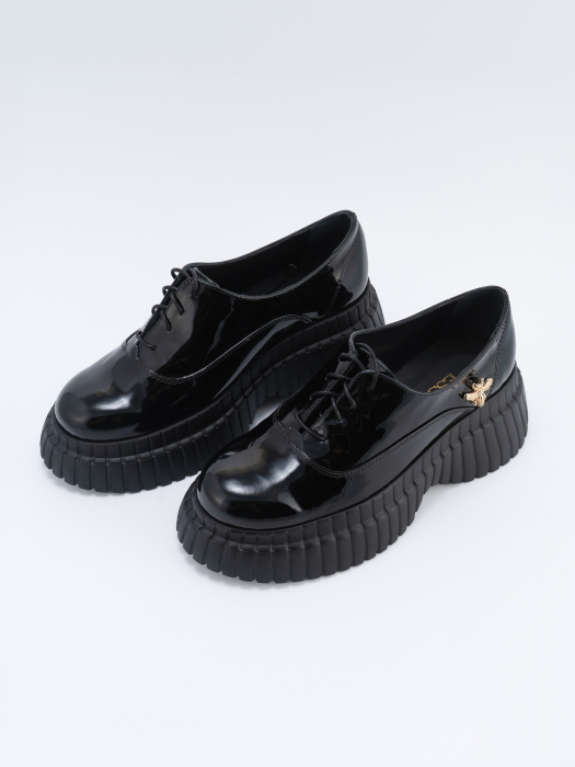 Pantofi Chara C black patent golden bee [3]