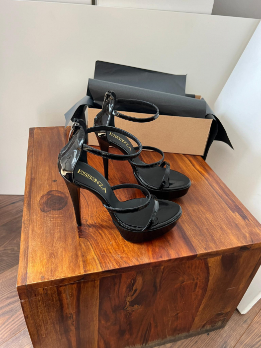 Sandale din piele neagra lacuita [3]
