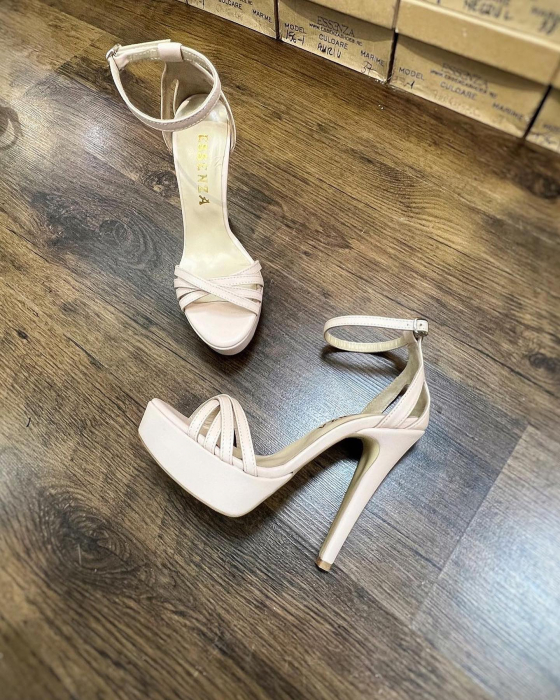 Sandale Anais  din piele naturala nude-rose, cu toc de 14cm si platforma de 3cm [3]