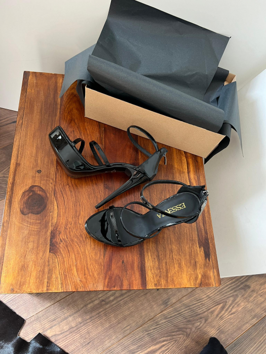 Sandale din piele neagra lacuita [5]
