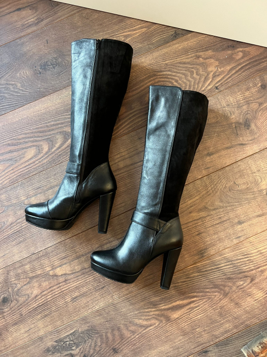 Cizme din piele neagra si piele intoarsa neagra [3]