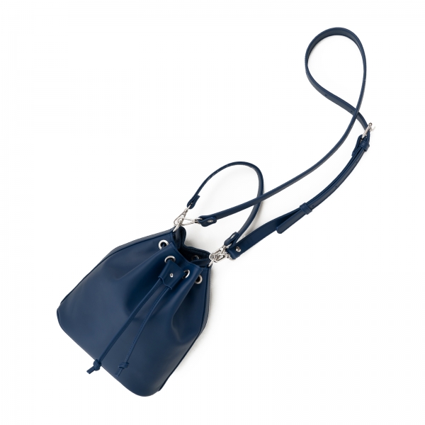Poseta Kristy bucket din piele naturala bleu marine [3]