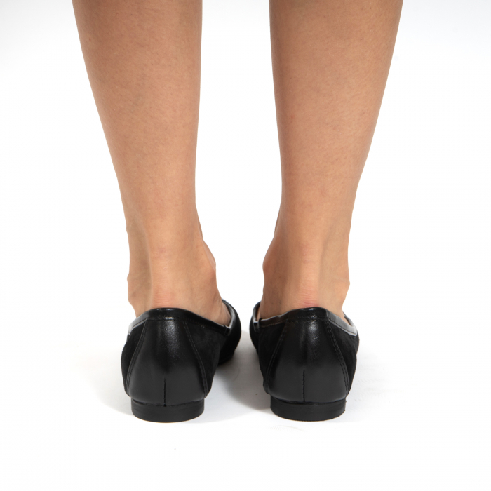 Balerini confortabili si foarte usori, relizati din piele naturala normala si intoarsa, neagra [6]