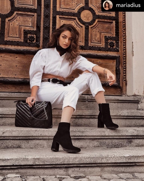 Botine din piele intoarsa neagra [2]