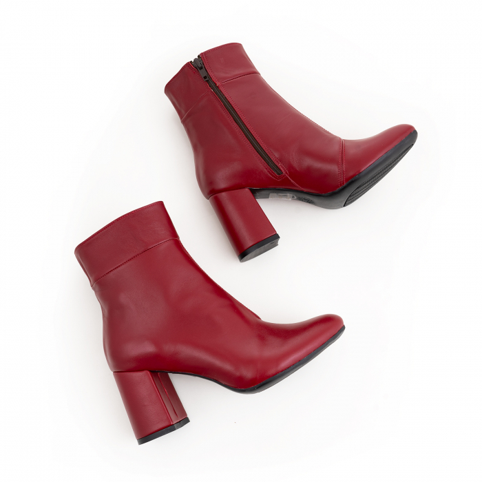 Botine din piele naturala visinie [3]