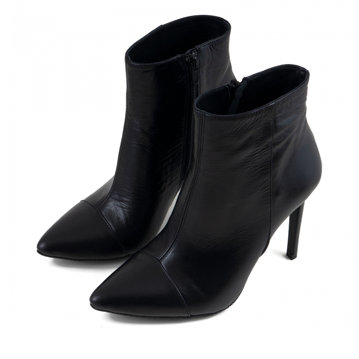 Botine Stiletto din piele naturala neagra [3]