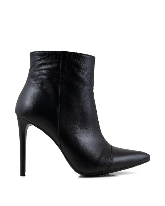 Botine Stiletto din piele naturala neagra, cu toc de 10cm [4]
