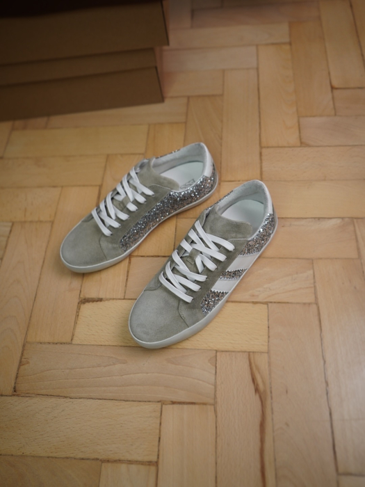 CA 1 DS  Beige Suede Glitter Sneakers [5]