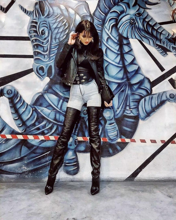 Black Croco  Stiletto Boots [4]