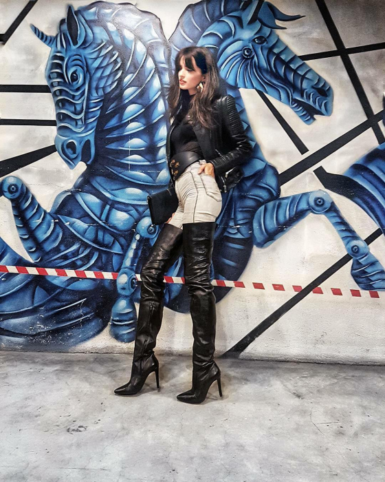 Black Croco  Stiletto Boots [5]