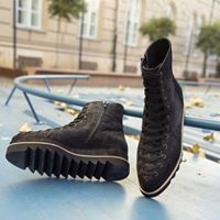 Ghete Everest cu siret, din piele intoarsa neagra [2]