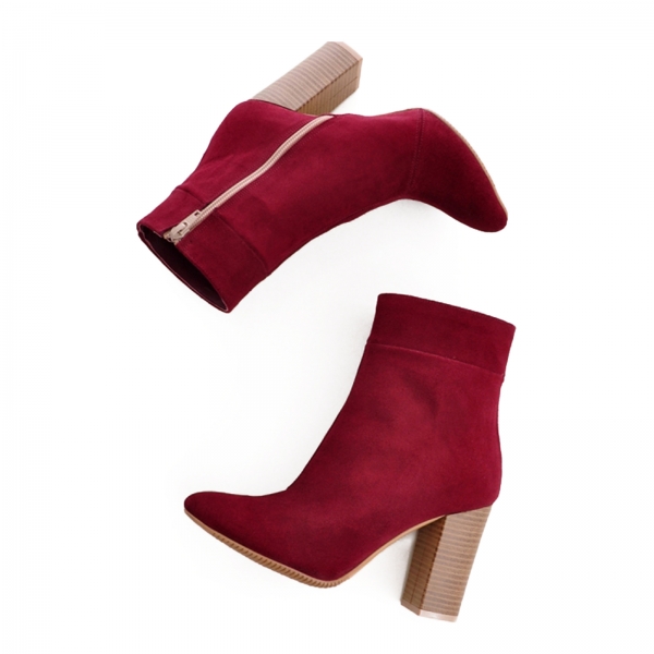 Ghete din piele intoarsa visinie [4]