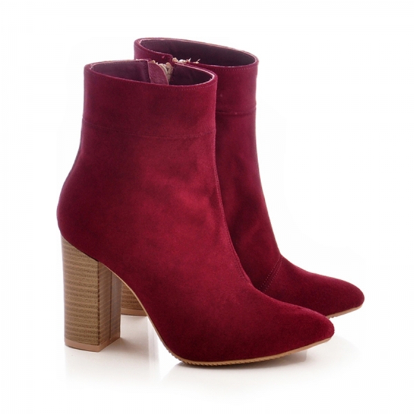 Ghete din piele intoarsa visinie [2]