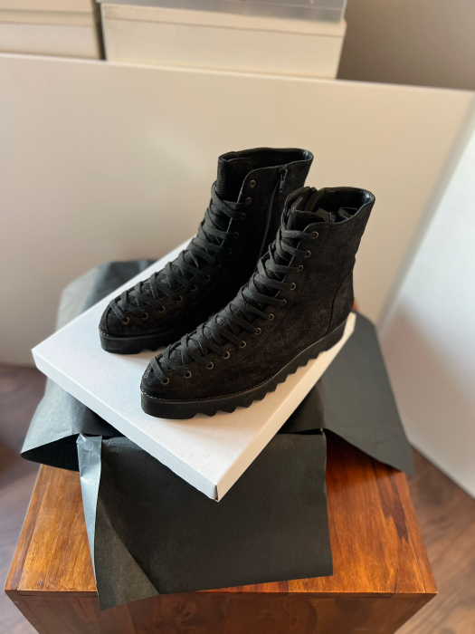 Ghete Everest din piele intoarsa neagra [3]