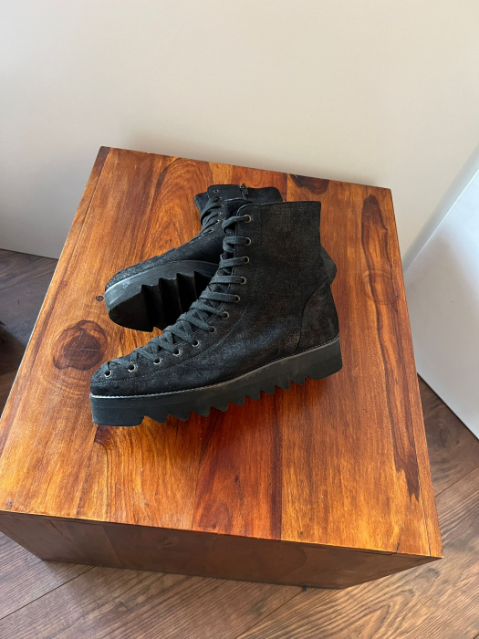 Ghete Everest din piele intoarsa neagra [2]