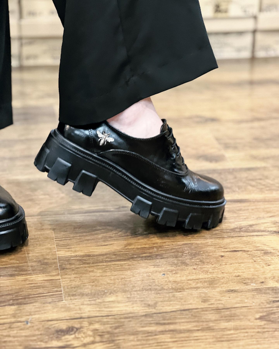 Pantofi Chunky Bee Oxford black [3]
