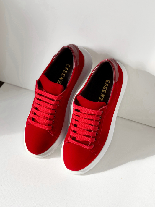 C127 sneakers red, velvet [2]
