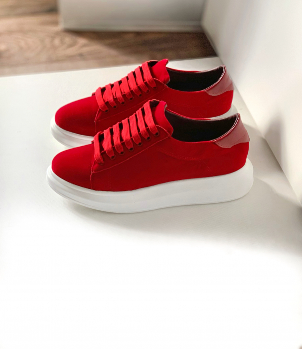 C127 sneakers red, velvet [3]