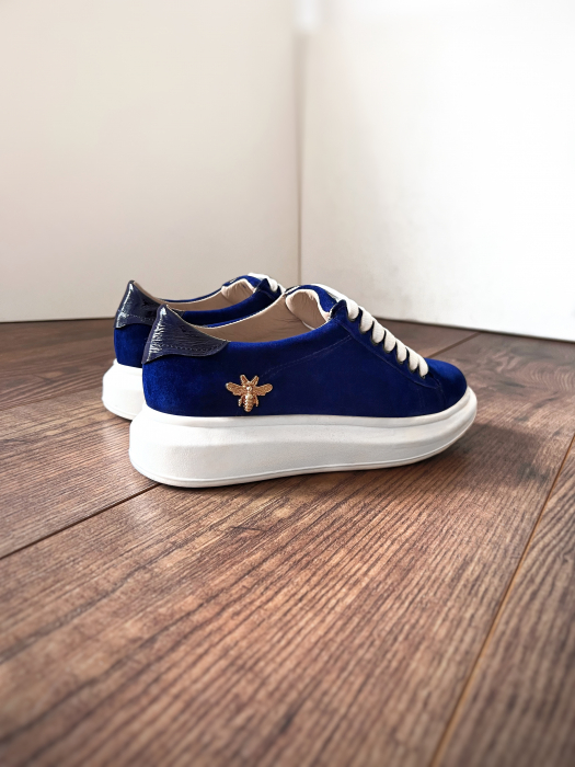 C127 sneakers Royal blue velvet bee edititon [3]