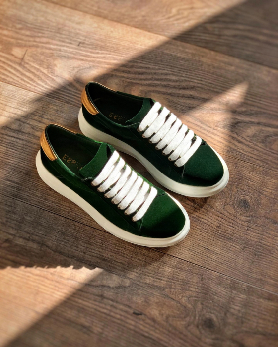 c127 Sneakers green velvet gold edition [3]