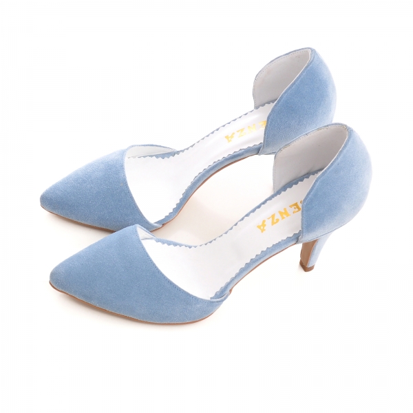 Pantofi din piele intoarsa albatru baby blue [3]