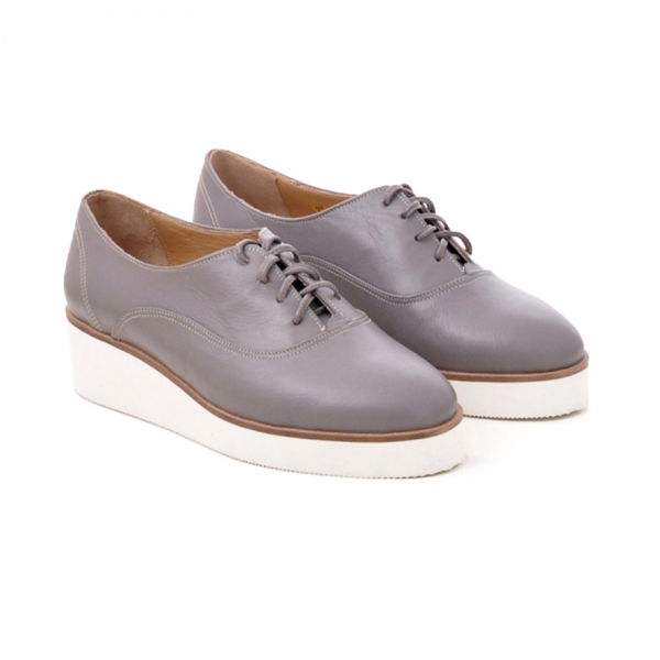 Pantofi oxford, din piele cafeniu deschis [2]