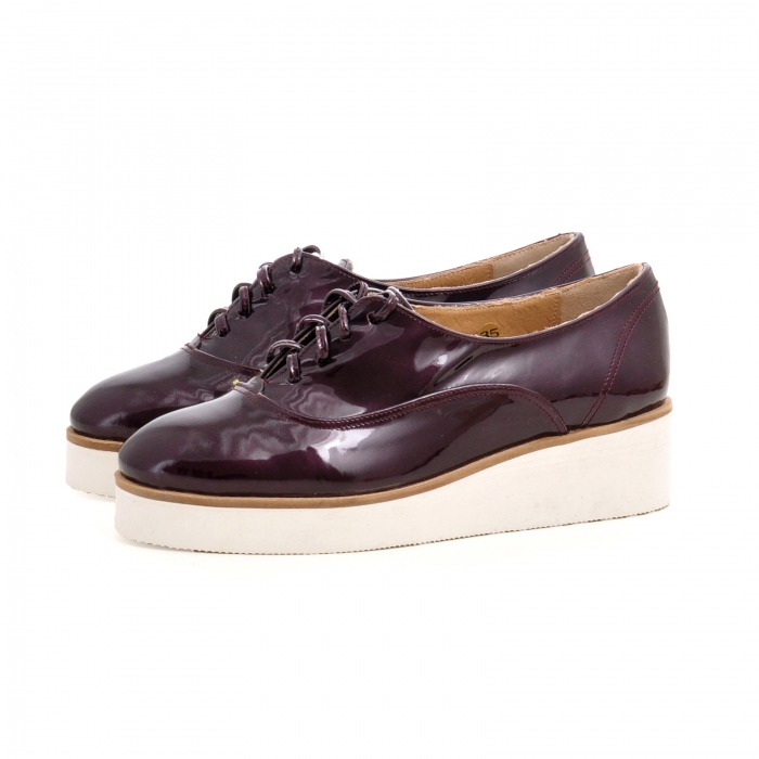 Pantofi oxford, din piele lacuita mov [2]