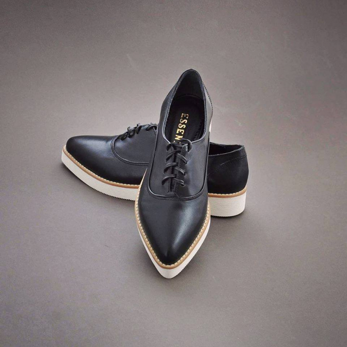Pantofi oxford, din piele naturala neagra [2]