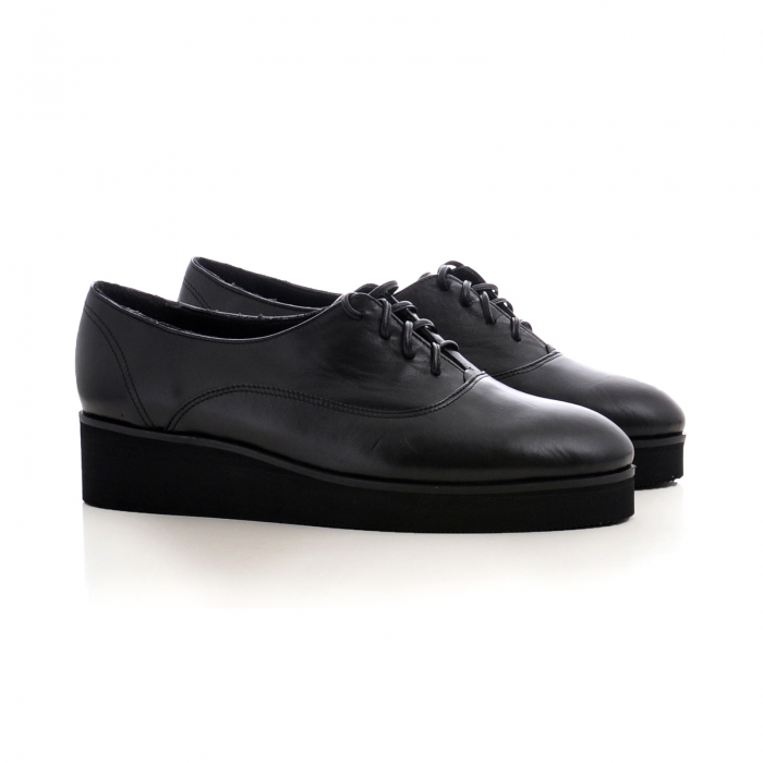 Pantofi oxford, din piele naturala neagra [2]
