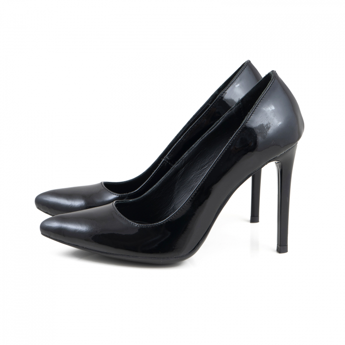 Pantofi Stiletto din piele lacuita neagra [3]
