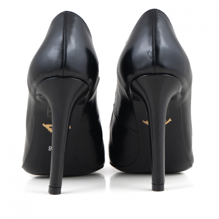 Pantofi Stiletto din piele naturala neagra [4]