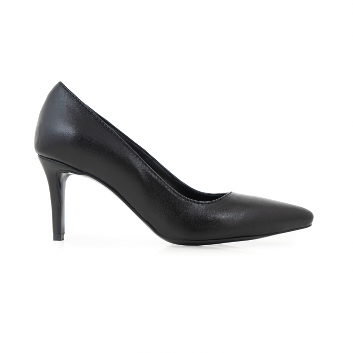 Pantofi stiletto din piele naturala neagra, cu toc de 7 cm [1]