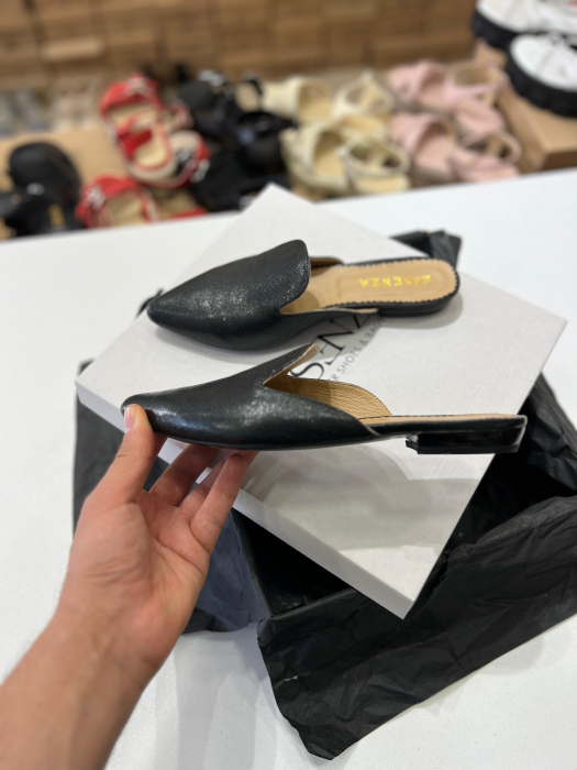 Saboti din piele neagra glitter [1]