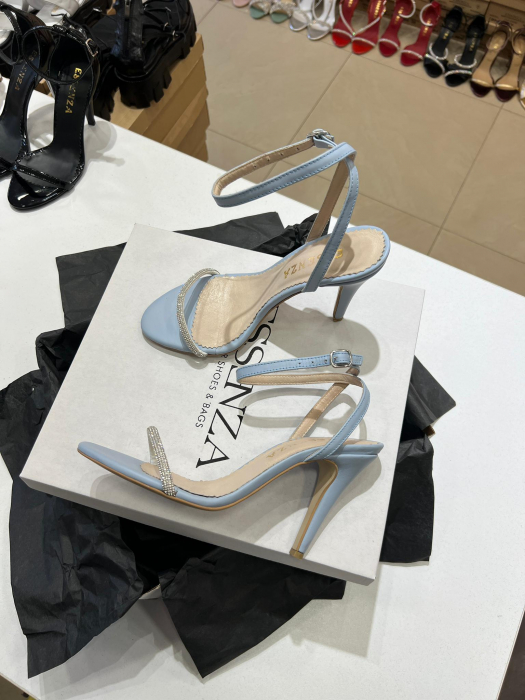 Sandale cu bareta ingusta Chiara Baby blue, din piele naturala albastru deschis. [3]