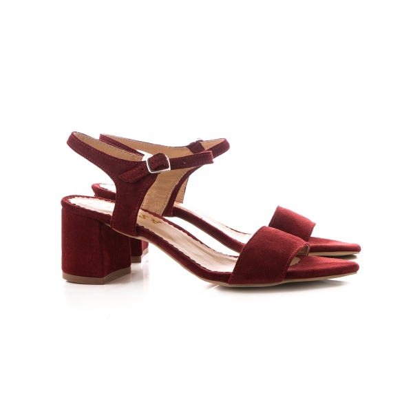 Sandale din piele intoarsa burgundy [2]