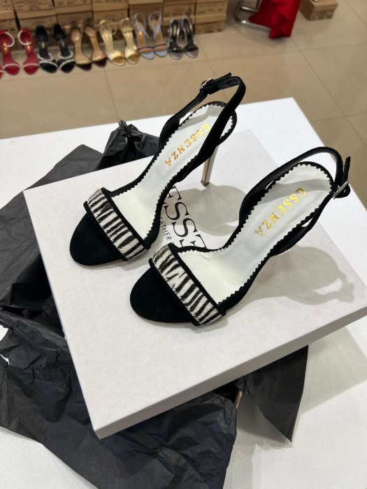 Sandale elegante din piele intoarsa neagra [2]