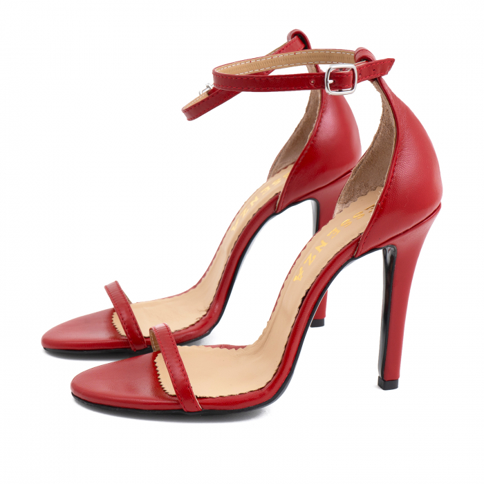 Sandale elegante, din piele naturala rosie. [2]