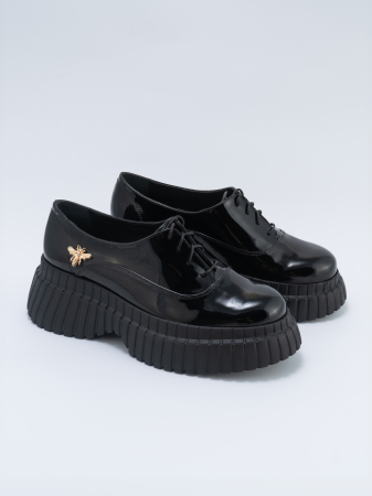 Pantofi - Pantofi Chara C black patent golden bee