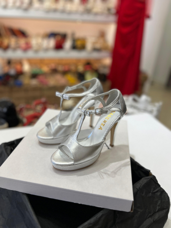 OUTLET PRIMAVARA-VARA - Sandale din piele argintie