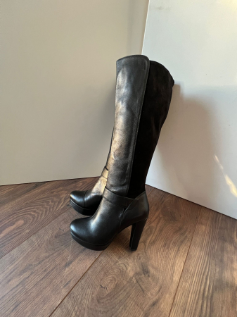 Cizme din piele neagra si piele intoarsa neagra [3]