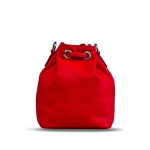 Poseta Kristy mini bucket  din piele naturala rosie [5]