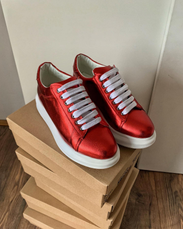 Sneakers - C127 sneakers metallic red