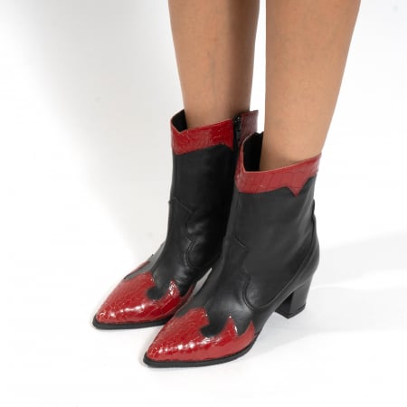 Ciocate scurte,din piele naturala neagra, si piele rosie cu presaj crocodil [2]