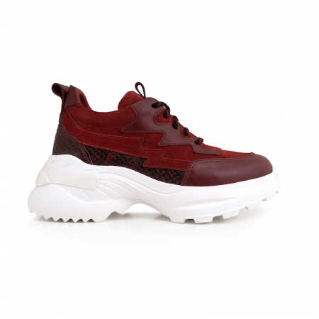SNEAKERS - FLAME SNAKE BURGUNDY