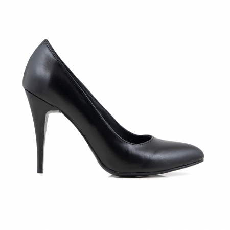 Pantofi - Pantofi cu varf semiascutit, din piele naturala neagra