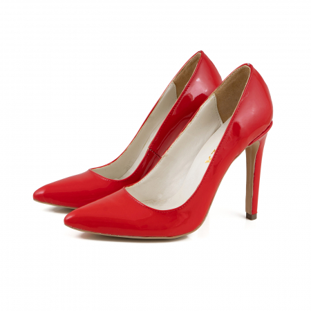 Pantofi Stiletto din piele lacuita rosie [1]