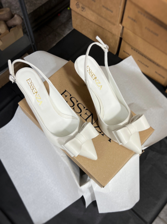 Pantofi stiletto, decupati, cu fiundita, alb unt [1]