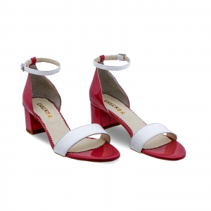 Sandale din piele lacuita alba si rosu visie [1]