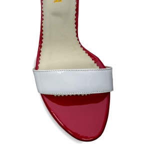 Sandale din piele lacuita alba si rosu visie [3]