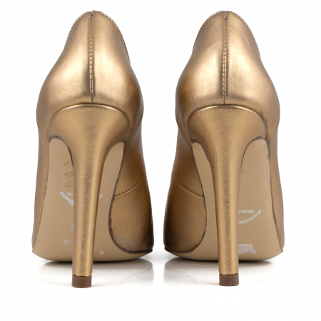 Pantofi Stiletto din piele laminata aurie [3]